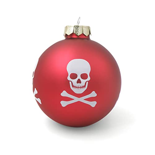 Weihnachtsschmuck - Weihnachtskugel - Christbaumkugel mit Totenkopfmotiv -Mattes Rot Weihnachtsschmuck - Weihnachtskugel - Christbaumkugel mit Totenkopfmotiv -Mattes Rot von Extragoods