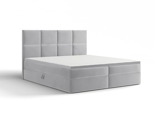 Extrasen Bett Boxspringbett 160x200 cm Polsterbett Mit 2 Matratzen 2 Bettkasten Stauraum Bettgestell Doppelbett Stoffbett Kopfteil Schmutzabweisend BARO Hellgrau Extrasen Bett Boxspringbett 160x200 cm Polsterbett Mit 2 Matratzen 2 Bettkasten Stauraum Bettgestell Doppelbett Stoffbett Kopfteil Schmutzabweisend BARO Hellgrau von Extrasen
