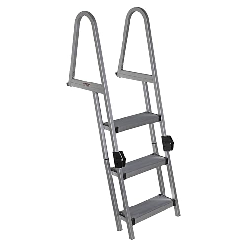 Extreme Max 3005.5284 Robuste Aluminium-Ponton- und Dock-Leiter mit 40 cm Breiten, zusammenklappbaren Stufen, 3-stufig, 136 kg Gewichtskapazität Extreme Max 3005.5284 Robuste Aluminium-Ponton- und Dock-Leiter mit 40 cm Breiten, zusammenklappbaren Stufen, 3-stufig, 136 kg Gewichtskapazität von Extreme Max