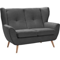 exxpo - sofa fashion 2-Sitzer "ALVESTA, Loungesofa, Küchensofa, hoher Sitzkomfort, Ohrenbackensofa" gemütliche Rückenlehne, mit Knopfheftung und hohen Holzfüßen, in Cord von Exxpo - Sofa Fashion