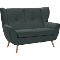 exxpo - sofa fashion 2-Sitzer "ALVESTA, Loungesofa, Küchensofa, hoher Sitzkomfort, Ohrenbackensofa" gemütliche Rückenlehne, mit Knopfheftung und hohen Holzfüßen, in Cord von Exxpo - Sofa Fashion