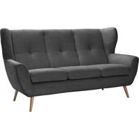exxpo - sofa fashion 3-Sitzer "ALVESTA, Loungesofa, Küchensofa, hoher Sitzkomfort, Ohrenbackensofa" gemütliche Rückenlehne, mit Knopfheftung und hohen Holzfüßen, in Cord von Exxpo - Sofa Fashion