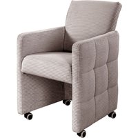 exxpo - sofa fashion Esszimmersessel "Barista, Loungesessel auf Rollen mit hoher Bodenfreiheit", Barista Clubsessel auf Rollen mit schmalen Armlehnen, modernes Design von Exxpo - Sofa Fashion