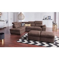 exxpo - sofa fashion Ecksofa "Salerno, klassisch modernes Funktionssofa, hoher Sitzkomfort, L-Form", inkl. Kopf- und Armteilverstellung, wahlweise mit Bettfunktion von Exxpo - Sofa Fashion