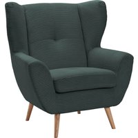 exxpo - sofa fashion Sessel "ALVESTA, Ohrensessel, Loungesessel mit hohem Sitzkomfort", gemütliche Rückenlehne, mit Knopfheftung und hohen Holzfüßen, in Cord von Exxpo - Sofa Fashion