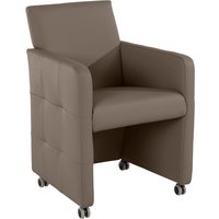 exxpo - sofa fashion Sessel "Barista Clubsessel auf Rollen, schmale Armlehnen, aktuelles Design", bequem und komfortabel, Breite 61 cm von Exxpo - Sofa Fashion