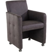 exxpo - sofa fashion Sessel "Barista Clubsessel auf Rollen, schmale Armlehnen, aktuelles Design", bequem und komfortabel, Breite 61 cm von Exxpo - Sofa Fashion