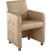 exxpo - sofa fashion Sessel "Barista Clubsessel auf Rollen, schmale Armlehnen, aktuelles Design", bequem und komfortabel, Breite 61 cm von Exxpo - Sofa Fashion