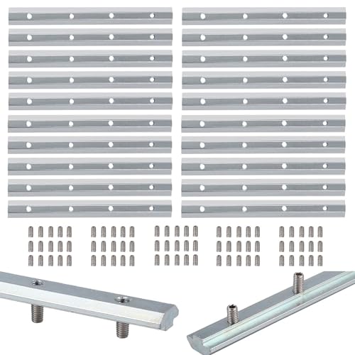 20X EYPINS ALU Streckenverbinder Nut 8, Profilverbinder 180mm für 40x40, 40x80 Aluprofile Stangenprofil Strebenprofil Aluminiumprofilen Profile, Verzinkter Kohlenstoffstahl, M6 Edelstahl Schrauben von EYPINS