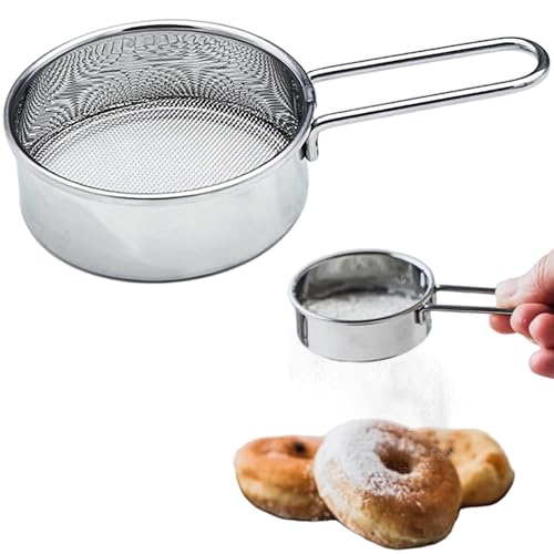 1PC -Mehl Sifter, 2, 5 Zoll Edelstahl Fine Mesh Mini Sifter mit langem Griff, Mehlsiieb zum Backen, Pulver, Zucker- und Kaffee -Pasta -Teesieb. von Eyccier