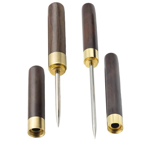 2 PCS ICE PICK, Edelstahl -Eisbrecher mit Holzgriff und Sicherheitsabdeckung, leicht zu griffen zu pickelndes Werkzeug für Zuhause, Camping, Bar. von Eyccier