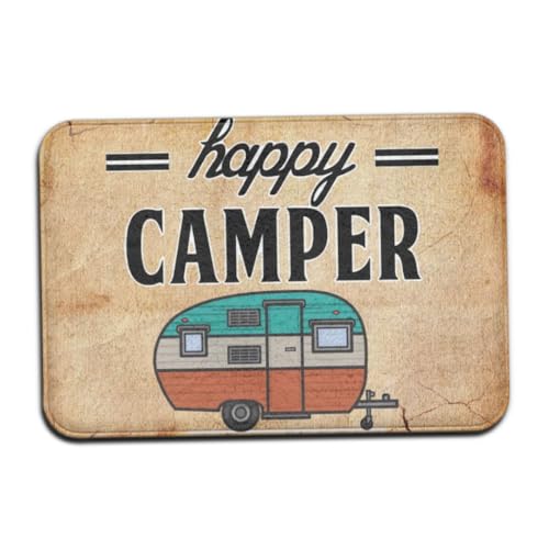 Eyccier Eingangsmatte Happy Camping Door Matte 16x24 Zoll Nicht-Schlupf-Boden Teppich-Fallen Schlamms Willkommensmatten für Haustür... von Eyccier
