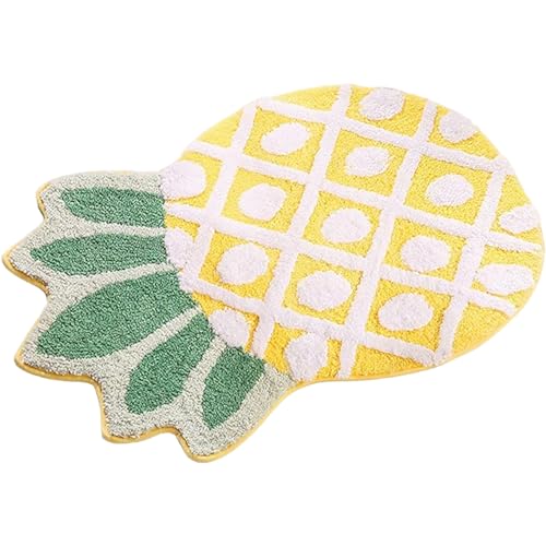 Eyccier Obstbadmatte, 20x31.5 Weiches absorbierende Ananasform -Duschteppich, Nicht schlupfbarer Badezimmerteppich für Türen, Badewanne, Kindergartendekor. von Eyccier