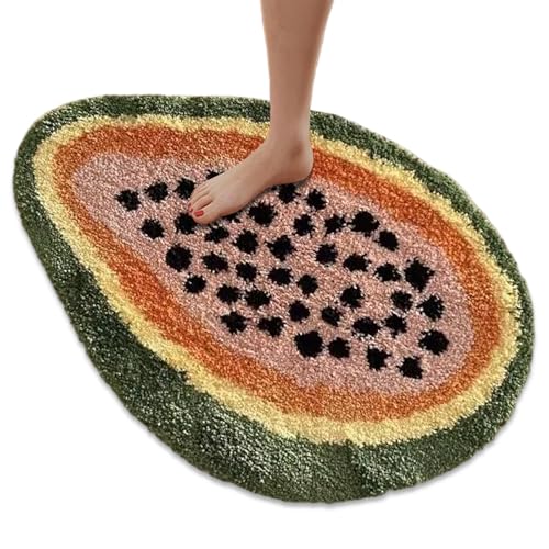 Eyccier Obstbadmatte, 20x31.5 Weiches absorbierende Avocado -Form -Duschteppich, Nicht schlupfbarer Badezimmerteppich für die Tür, Badewanne. von Eyccier