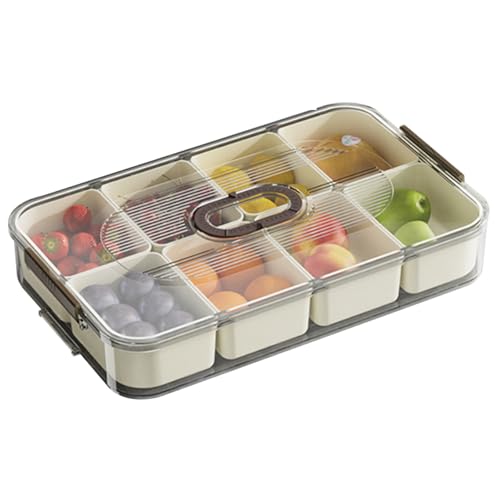 Eyccier Snackbox -Behälter mit Deckel klar geteiltes Knisper servierender Tablett abnehmbare Snackbox 8 Fach Snack Behälter mit markierter Rad Food Lagerung Kühlschrank Organizer Brown.. Eyccier Snackbox -Behälter mit Deckel klar geteiltes Knisper servierender Tablett abnehmbare Snackbox 8 Fach Snack Behälter mit markierter Rad Food Lagerung Kühlschrank Organizer Brown.. von Eyccier