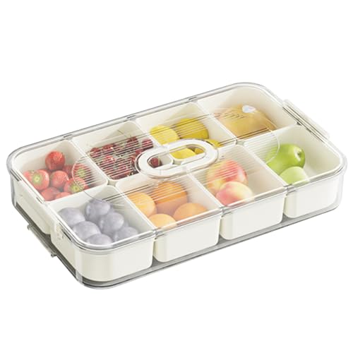 Eyccier Snackbox -Behälter mit Deckel klar geteiltes Knisper servierender Tablett abnehmbare Snackbox 8 Fach Snack Behälter mit markierter Rad Food Storage Kühlschrank Organisator Weiß.. Eyccier Snackbox -Behälter mit Deckel klar geteiltes Knisper servierender Tablett abnehmbare Snackbox 8 Fach Snack Behälter mit markierter Rad Food Storage Kühlschrank Organisator Weiß.. von Eyccier