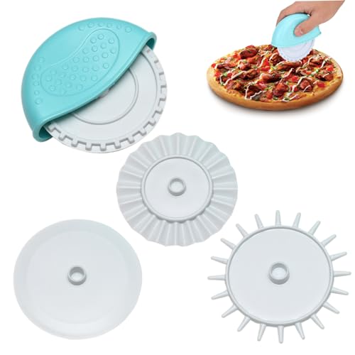 Gebäckschneider Wheel 4pcs/Setgebäckrad 1 Griff ＆ 4 Klingen Teigschneider Roller DIY Kuchenkruste Cutte Backkochwerkzeug für Kuchen, Pasta, Puff Fondant ... von Eyccier