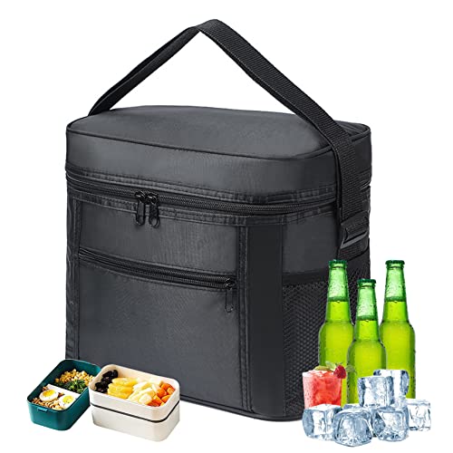Isolierter Kühlerbeutel Picknicktasche faltbar isoliertes Mittagessen Strandkühler zum Camping -Grill schwarz ... von Eyccier