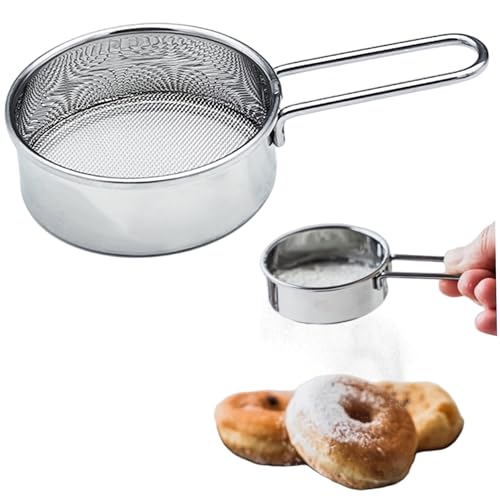 Mehl Sifter, 2, 5 -Zoll -Edelstahl Fine Mesh Mini Sifter mit langem Griff, Mehlsiieb zum Backen, Pulver, Zucker und Kaffee -Pasta -Teesieb... von Eyccier