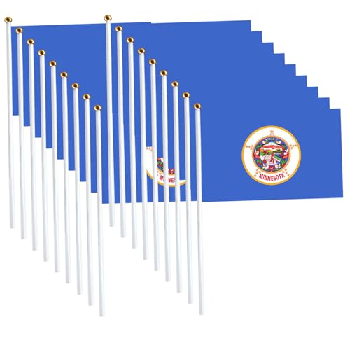 Minnesota State Flag 50pcs Handheld Minnesota Flagge Mini Dekorative Mn State Polyester MN für Parade Party ... von Eyccier
