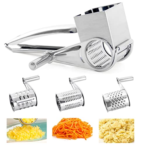 Rotary -Käse -Reifenmutter aus Edelstahl Gemüse Slicer Cutter mit 3 Trommelklinge... von Eyccier