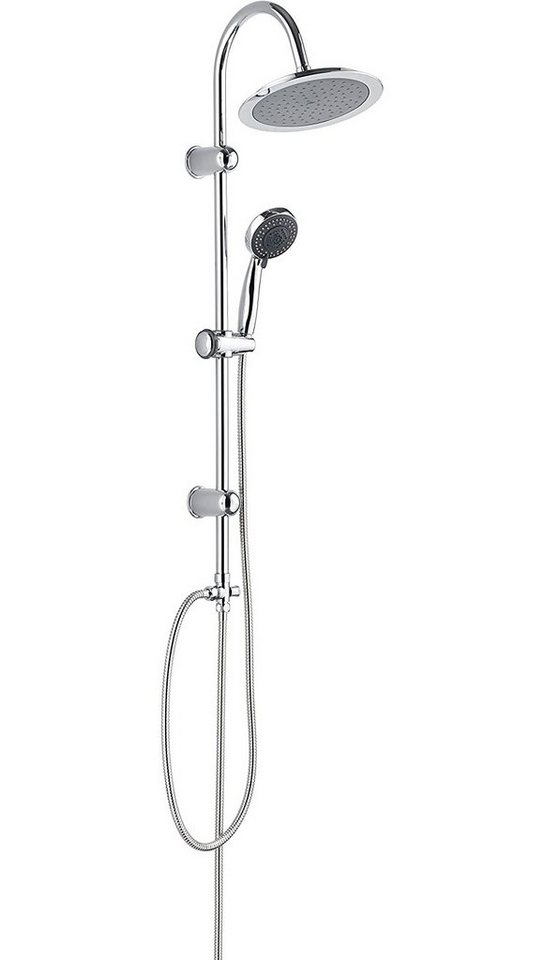 Eyckhaus bath & relaxing Duschsystem AMRUM, 5 Strahlart(en), Überkopfbrauseset Duschsäule Chrom Handbrause und ABS Kopfbrause 57150 von Eyckhaus bath & relaxing