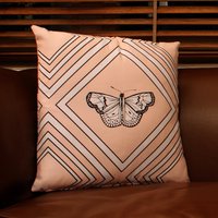 Schmetterling Kissen Zwei Doppelseitige 17 "x 17" Dusky Pfirsich-Rosa-Aquarell Tinte von EyeBacon