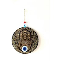 Hamsa Wandbehang, Und Böses Auge Deko, Home Blessing, Hand Der Fatima Kunst, Wanddeko, Nazar, Hand, Fusion Glas von EyeDesignsbyGG