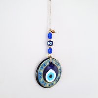 Evil Eye Wandbehang, Glas Wanddekor, Nazar, Türkisch, Amulett, Schutz, Blaues Auge, Wohnkultur Geschenk, Muttertagsgeschenk, Geschenk Für Sie von EyeLikeItShop
