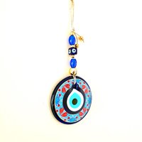 Handgemachte Wanddekoration Aus Glas Mit Bösem Blick, Handbemaltes Hängendes Böses Auge, 11 cm Durchmesser Glas, Amulett Handgemachte Wanddekoration Aus Glas Mit Bösem Blick, Handbemaltes Hängendes Böses Auge, 11 cm Durchmesser Glas, Amulett von EyeLikeItShop