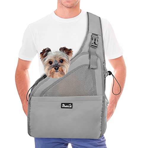 Eyein Umhängetasche für kleine Hunde, Reisetasche mit Hartbodenträger für Haustiere bis 7,5 kg, atmungsaktiv von Eyein