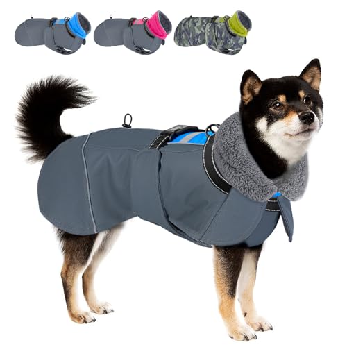 Eyein Hundemantel Winter für Kleine Hunde, Wasserdicht Hundejacke mit warmem Fleecefutter und Halsband, Winddichter Wintermantel Hund mit Bauchschutz und Verstellbarem Brustriemen, Blau, M Eyein Hundemantel Winter für Kleine Hunde, Wasserdicht Hundejacke mit warmem Fleecefutter und Halsband, Winddichter Wintermantel Hund mit Bauchschutz und Verstellbarem Brustriemen, Blau, M von Eyein