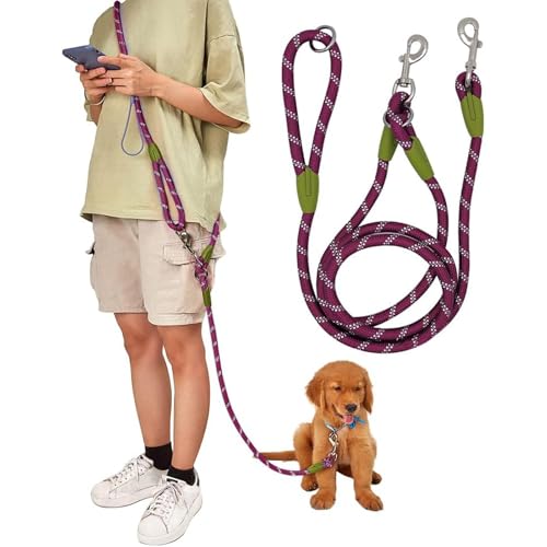 Eyeleaf Freihändige Hundeleine für Hunde, reflektierend, 2,2 Meter, lang, zum Spazierengehen, Anti-Zug, für große mittelgroße und kleine Hunde, Orange von Eyeleaf