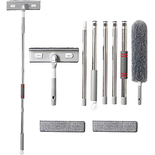 Fensterwischer mit Teleskopstiel - 2 in 1 Teleskopstange fensterreinigung, Reinigungsgerät von 29 bis 200cm Set Glasreiniger für Hohe Fenster im Innen und,Außen(fensterputzer) Fensterwischer mit Teleskopstiel - 2 in 1 Teleskopstange fensterreinigung, Reinigungsgerät von 29 bis 200cm Set Glasreiniger für Hohe Fenster im Innen und,Außen(fensterputzer) von Eyeleaf