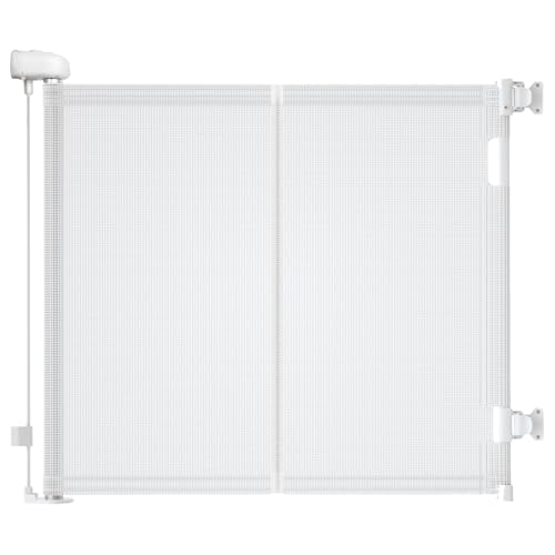Treppenschutzgitter Ausziehbare für Babys,0-140 cm,83 cm Hoch Baby Absperrgitter Treppenschutzrollo,Einhändig Bedienbar,Geeignet für Treppen/Türen/Innen & Außen türschutzgitter (140cm/weiß) von Eyeleaf