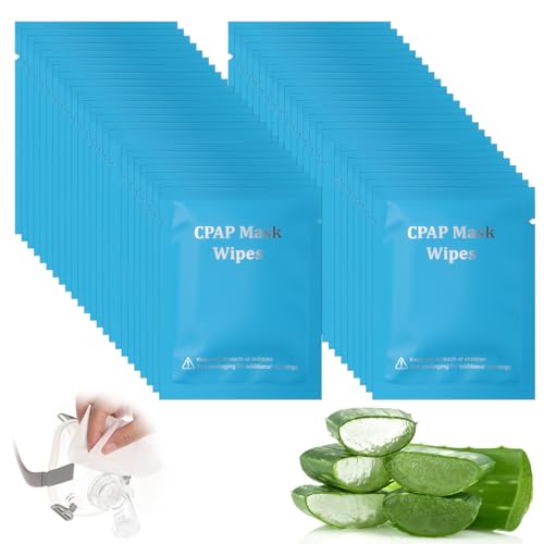 CPAP Reinigungstücher Masken Tücher 50Pcs Maskentücher mit Aloe Vera Feuchttüchern CPAP Wipe Schnelle Reinigung von CPAP-Maske von Eyerayo