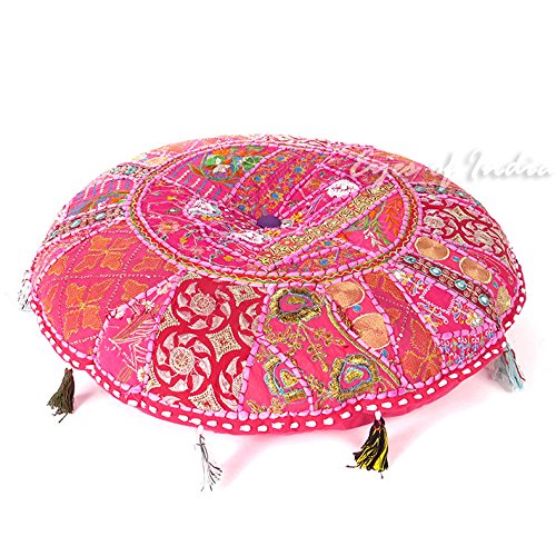 Eyes of India - 28" Large Pink Round Colorful Floor Pillow Meditation Patchwork Patchwork Cushion Cover Seating Decorative Throw Bohemian Accent Boho Chic Indian Handmade Cover ONLY Eyes of India - 28" Large Pink Round Colorful Floor Pillow Meditation Patchwork Patchwork Cushion Cover Seating Decorative Throw Bohemian Accent Boho Chic Indian Handmade Cover ONLY von Eyes of India