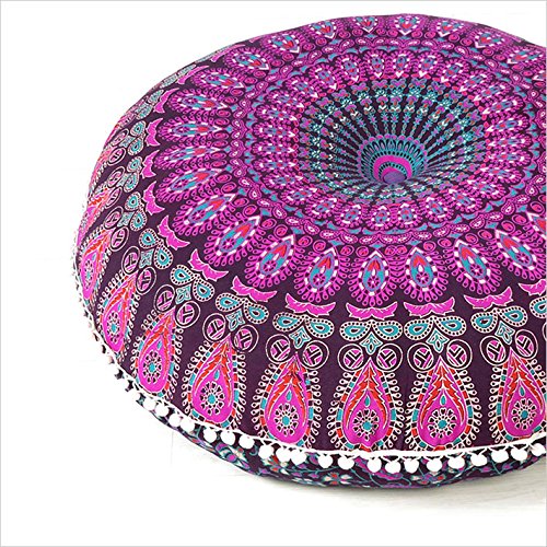 Eyes of India Boden-Meditationskissenbezug Mandala ca. 81 cm Deko-Hippie-Bohemian-Boho-Indien, Puff, Ottoman/Hocker von Eyes of India