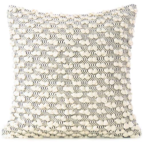 Eyes of India - Dekorativ Gewebt Gepolstert Quasten Kissenbezug Schutzhülle Fransen Sofa Überwurf Bunt Boho Chic Indisch Bestickt Kissen Bohemian Akzent Abdeckung Nur Handgefertigt von Eyes of India
