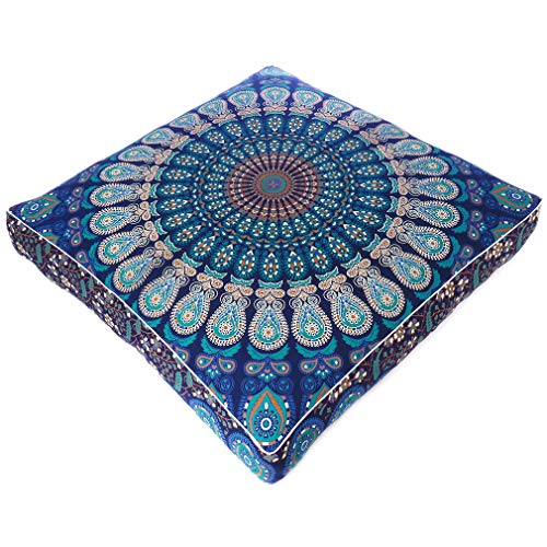 Eyes of India - Kissenbezug, 83 cm, Rosa, Blau, Grün, quadratisch, groß, übergroß, für Meditation, für Sitzsack, Mandala, Hippie, voller Farben, dekorativ, Boho, indischer Akzent, Boho, Chic, Hund, Eyes of India - Kissenbezug, 83 cm, Rosa, Blau, Grün, quadratisch, groß, übergroß, für Meditation, für Sitzsack, Mandala, Hippie, voller Farben, dekorativ, Boho, indischer Akzent, Boho, Chic, Hund, von Eyes of India