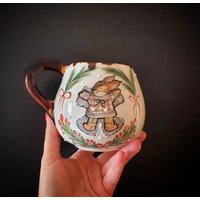 Handbemalte Hase Kaffeetasse Keramik Tier Tasse Handbemalte Hase Kaffeetasse Keramik Tier Tasse von EyesOfTreesShop