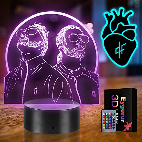 Eygerur PNL Rapper 3D Nachtlicht 2-in-1 LED Illusion Lampe Fernbedienung 16 Farben Touch Change Switch Art Deco Nachtlicht, Schlafzimmer Dekoration perfekte Geschenke für PNL Group Fans von Eygerur