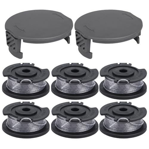 Eyoloty Fadenspule F016800569/F016800385 Für Bosch Akku Rasentrimmer EasyGrassCut 23/26/18/18-230/18-260/18-26, Länge 4 m Ø 1,6 mm und Spulenabdeckung F016F05320 (6 Spulen + 2 Kappe) von Eyoloty
