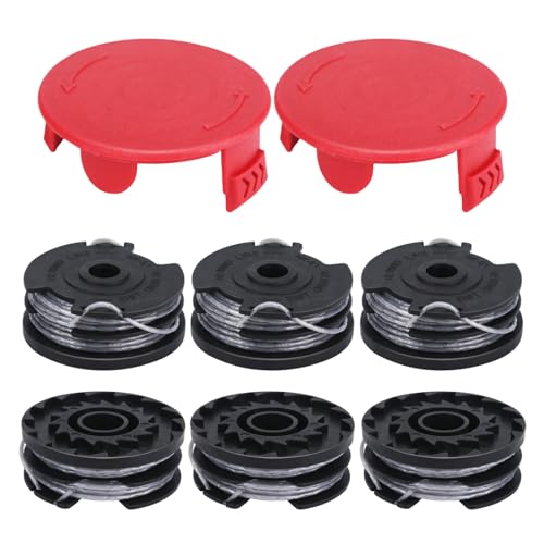 Eyoloty Rasentrimmer Fadenspule F016800351 passend für Bosch ART 24 ART 24+ ART 27 ART 27+ ART 30 ART 30+,6m Länge Ø 1,6mm mit Spulenabdeckung 1600A00X61(6 Spulen + 2 Kappe) von Eyoloty