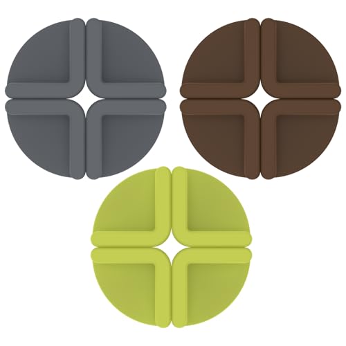 12 Stück Antirutsch Pads Schneidebrett Silikon 10x10x1,5cm Sicherheitsschnitt, für Schneidebretter Kleingeräte Geschirr Gewürzflaschen von Eyoulife