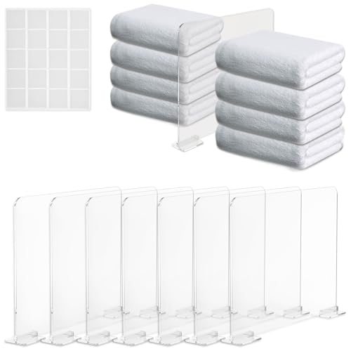 8 Stück Acryl-regaltrenner Transparent 28x22cm, Regaltrenner Kleiderschrank mit Selbstklebendem Clip, Regalteiler Einstellbarer, für Büro Schlafzimmer Bücherregal (Stil 2) von Eyoulife