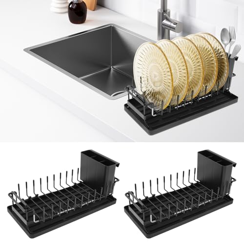 Eyoulife 2 Stück Erweiterbares Abtropfgestell Geschirr, Geschirrabtropfgestell Kohlenstoffstahl Abnehmbar mit Besteckhalter Abtropfschale, Abtropfgitter Spüle für Teller Besteck Eyoulife 2 Stück Erweiterbares Abtropfgestell Geschirr, Geschirrabtropfgestell Kohlenstoffstahl Abnehmbar mit Besteckhalter Abtropfschale, Abtropfgitter Spüle für Teller Besteck von Eyoulife