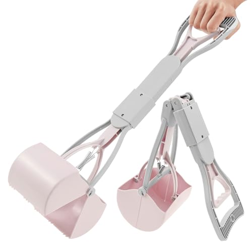 Eyoulife 2 Stück Tragbarer Hundekotgreifer 60cm, Faltbar Hundekotschaufel Gezackt Robust Dauerhaft, Hundekotsammler Garten für Rasen Schotterweg von Eyoulife
