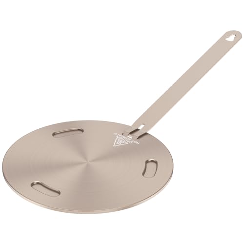 Eyoulife Induktion Adapterplatte Durchmesser 16/20/24cm,Adapterplatte mit Abnehmbarer Verbrühschutzgriff, Wärmediffusor Edelstahl Gleichmäßige Wärmeleitung für Gasherde, Verschiedene Töpfe (16cm) von Eyoulife