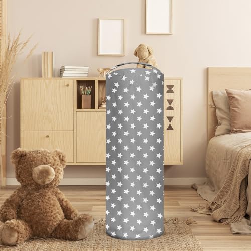 Eyoulife Sitzsack Bezug Multifunktionaler 100cm, Stofftier Aufbewahrung Röhre mit Reißverschluss Ohne Füllung, Sitzsack Kinder Atmungsaktives zur Aufbewahrung Spielzeug (Grau) von Eyoulife
